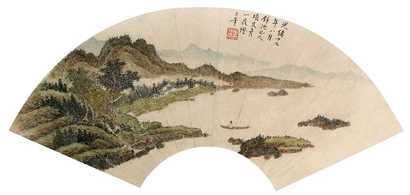 项文彦 山水 扇面